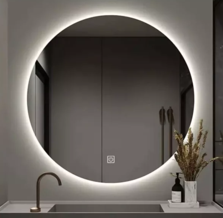 ESPEJO REDONDO LED ATRAS 80CM SIN MARCO 
